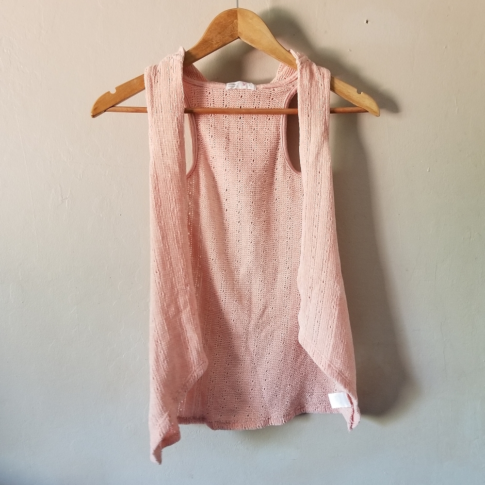 Beautees hooded vest cardigan